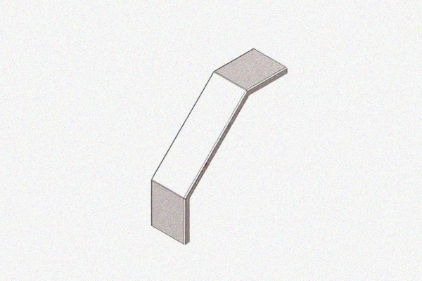 Крышка лотка замкового КЛСЗ 50х50-90 (Rп300) УХЛ1 для поворота трассы вниз на 90, радиус поворота трассы 300 мм, горячее цинкование S1,5