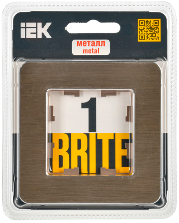 BRITE Рамка 1-мест. РУ-1-1-Бр металл шамп. RE AL IEK