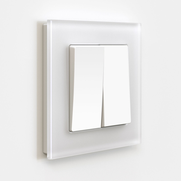 Выключатель двухклавишный (белый матовый) СУ IP20 Werkel