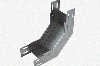 Лоток замковый глухой КПЗГ 200х200-45 УТ1,5 для поворота трассы вверх на 45, горячее цинкование, S1,5
