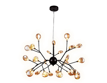 Подвесная люстра TR3013/27 DCF/TI темный кофе/янтарь G4/27 max 20W D750*650 (лампы LED G4 1.5W 4200K в комплекте) Ambrella Light