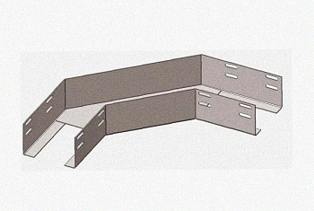 Лоток угловой замковый глухой КГЗГ 200х65-135 УТ1,5 поворот на 135, горячее цинкование, S1,0