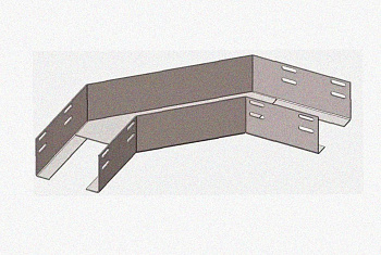 Лоток угловой замковый перфорированный КГЗ 400х50-135 УХЛ1 поворот на 135, горячее цинкование, S1,5
