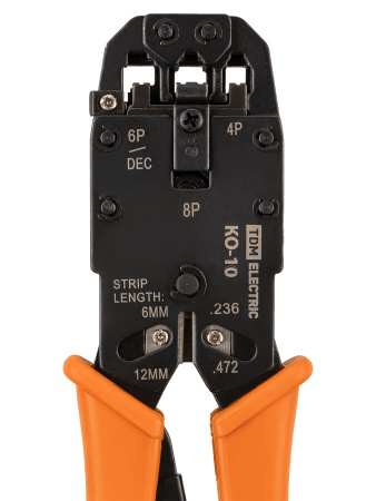 Клещи обжимные КО-10, обжим RJ-10/11/12/45 (8P8C, 6P6C, 6P4C, 6P2C, 4P4C), "МастерЭлектрик" TDM