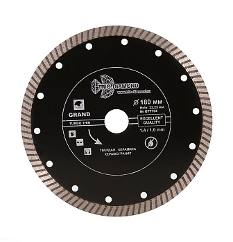 Диск алмазный отрезной 180*22,23 Турбо ультратонкий серия Grand hot press GTT704 Trio-Diamond