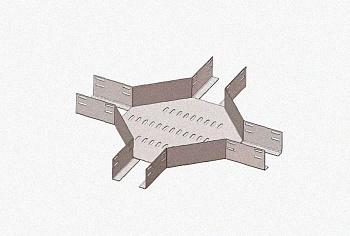 Лоток крестообразный глухой КМГ 400х100 УТ1,5, горячее цинкование S1,5