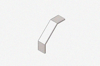 Крышка лотка замкового КЛСЗ 200х200-90 УТ1,5 для поворота трассы вниз на 90, оцинкованный лист S1,0