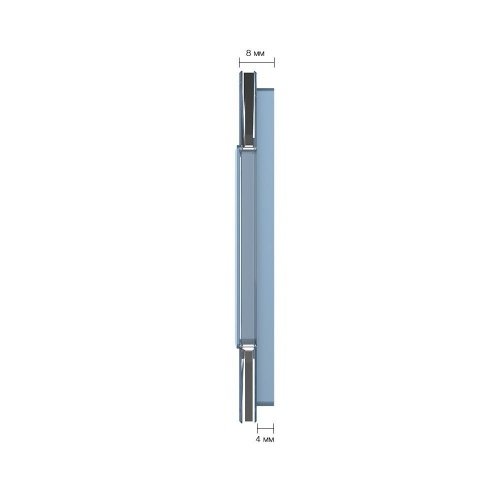 Панель для 3-х сенсорных выключателей и розетки, 3 клавиши (1+1+1), цвет синий, стекло Livolo фото 3
