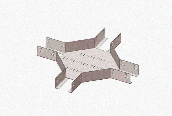 Лоток крестообразный глухой КМГ 400х100 УТ1,5, горячее цинкование S1,5