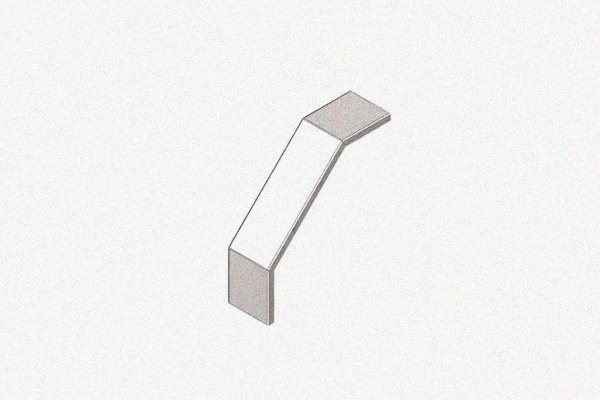 Крышка лотка замкового КЛСЗ 200х200-90 УТ1,5 для поворота трассы вниз на 90, оцинкованный лист S1,0