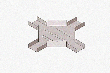 Лоток крестообразный замковый глухой КМЗГ 200х65 УХЛ1, горячее цинкование, S1,0