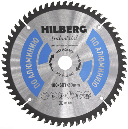 Диск пильный Industrial Алюминий 180*20*60Т HA180 Hilberg