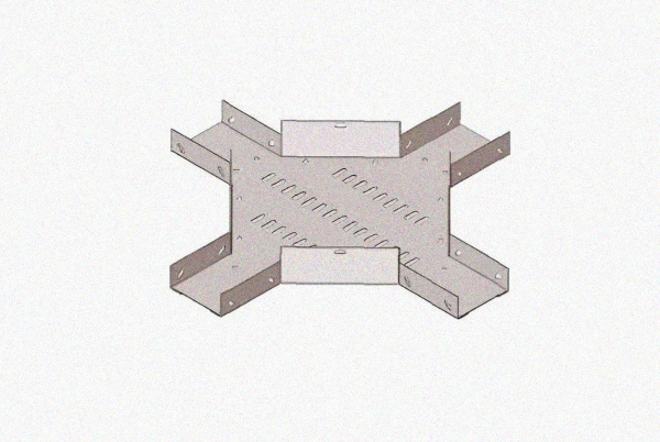 Лоток крестообразный замковый глухой КМЗГ 200х65 УХЛ1, горячее цинкование, S1,0