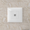 Телефонная розетка RJ-12 без шторки в стену одинарная, "Avanti", "Белое облако" DKC