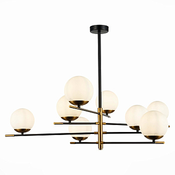 Люстра потолочная Черный, Латунь/Белый E27 8*60Вт SL1203.422.08 ST LUCE