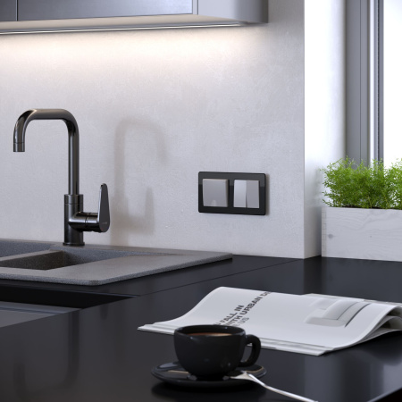 Acrylic Рамка на 2 поста черный Werkel