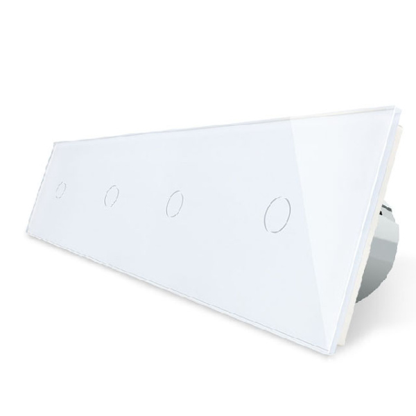 Сенсорный выключатель 4 клавиши (1-1-1-1), 4 поста Белый Livolo