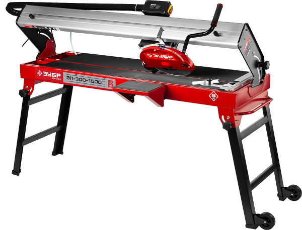 Электроплиткорез "Мастер", длина реза 1200 мм, диск 300 мм, глубина реза 90°-65мм/45°-40 мм, стол 1260x468 мм, 1500Вт ЗУБР