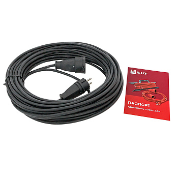 Удлинитель "Зевс 2,0" 20м с заземлением КГ 3*1,5 16А/3,5кВт IP44 PROxima EKF