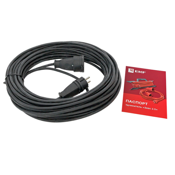 Удлинитель "Зевс 2,0" 20м с заземлением КГ 3*1,5 16А/3,5кВт IP44 PROxima EKF