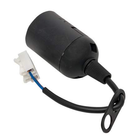 Патрон Е27 подвесной с клеммной колодкой пласт чер, индивидуальный пакет EKF