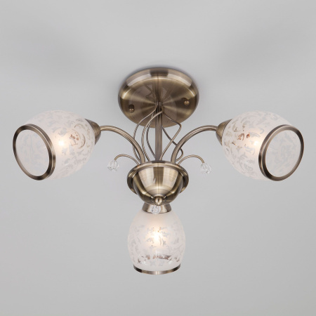 Люстра потолочная 3*E27 60Вт античная бронза IP20 Gabriella (30026/3 античная бронза) Eurosvet