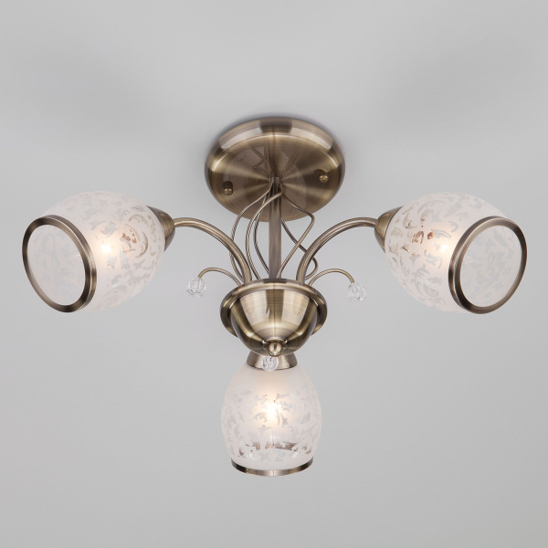 Люстра потолочная 3*E27 60Вт античная бронза IP20 Gabriella (30026/3 античная бронза) Eurosvet