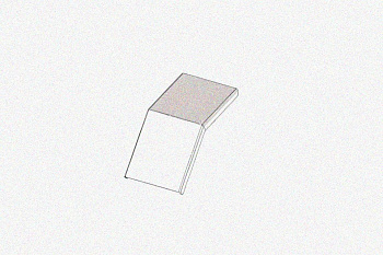 Крышка лотка КЛС 200х200-45 УТ1,5 для поворота трассы вниз на 45, оцинкованный лист S1,0