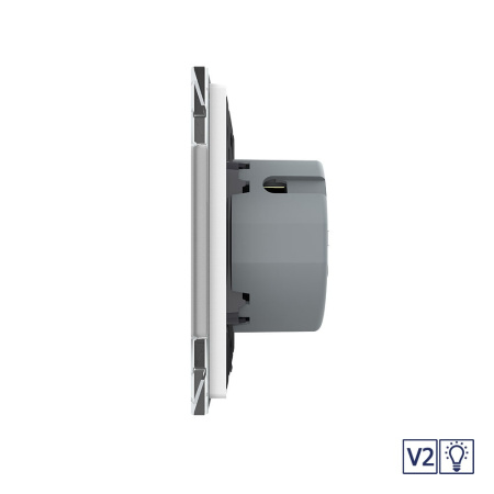 Сенсорный диммер Quadro версия 2, 1 клавиша 1 пост Белый Livolo