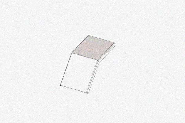 Крышка лотка КЛС 200х200-45 УТ1,5 для поворота трассы вниз на 45, оцинкованный лист S1,0