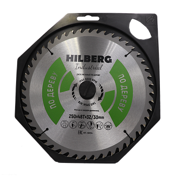Диск пильный Industrial Дерево 250*32/30*48Т HW254 Hilberg