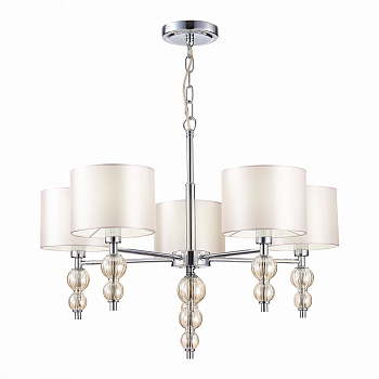 Люстра подвесная Хром/Светло-бежевый E14 5*40Вт SLE105703-05 EVOLUCE