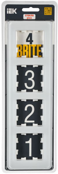 BRITE Рамка 4-мест. РУ-4-2-Бр стекло бел. RE IEK