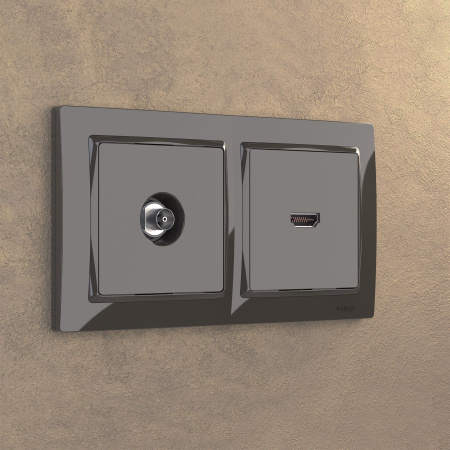 Snabb basic Рамка на 2 поста (серо-коричневый, basic) Werkel