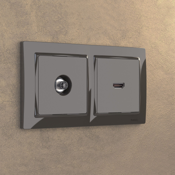 Snabb basic Рамка на 2 поста (серо-коричневый, basic) Werkel