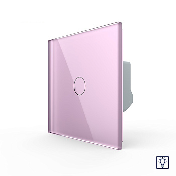 Одноклавишный сенсорный Адаптивный диммер 1 пост, цвет розовый Livolo