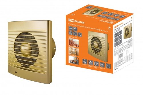 Вентилятор бытовой настенный 120 С-4, золото TDM фото 2