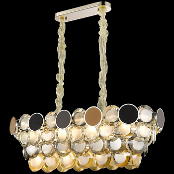 Люстра подвесная Белое золото/Прозрачный, Янтарный, Разноцветный E14 12*40Вт WE141.12.303 WERTMARK