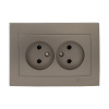 Валенсия Лицевая панель розетка 2-местной б/з 10А кашемир с защ, штор, EKF