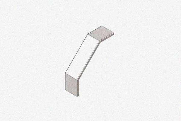 Крышка лотка замкового КЛСЗ 400х65-90 УТ1,5 для поворота трассы вниз на 90,горячее цинкование, S1,0