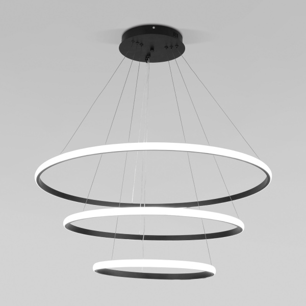 Подвесной светодиодный светильник с ПДУ черный IP20 (90264/3 черный) Eurosvet