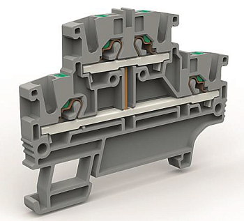 Двухярусная клемма с объединенными ярусами на 2,5 кв.мм DKC