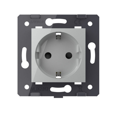 Розетка электрическая с заземлением защитными шторками 16A, зажимы, цвет серый (механизм) Livolo Розетка электрическая с заземлением защитными шторками 16A, зажимы, цвет серый (механизм) Livolo