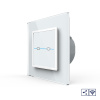 Сенсорный проходной радиоуправляемый выключатель Quadro 2 клавиши 1 пост Белый Livolo