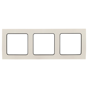 Стокгольм Рамка 3-местная белая с линией цвета черный EKF