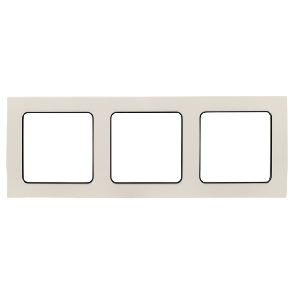 Стокгольм Рамка 3-местная белая с линией цвета черный EKF
