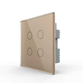 Сенсорный выключатель 4 клавиши 1 пост Золотой UK стандарт Livolo