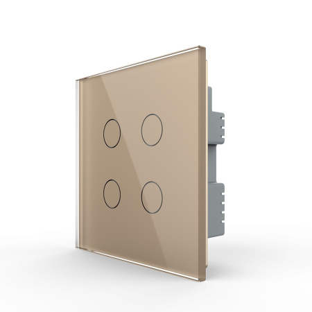 Сенсорный выключатель 4 клавиши 1 пост Золотой UK стандарт Livolo