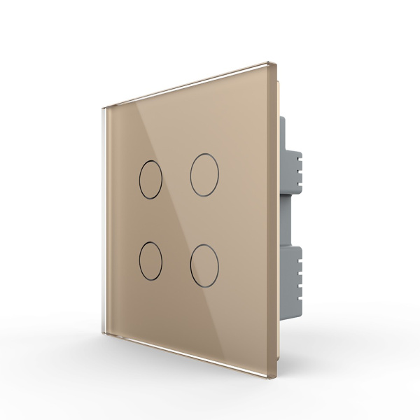 Сенсорный выключатель 4 клавиши 1 пост Золотой UK стандарт Livolo