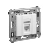 Компьютерная розетка RJ-45 в стену, кат.6А одинарная, "Avanti", "Белое облако" DKC